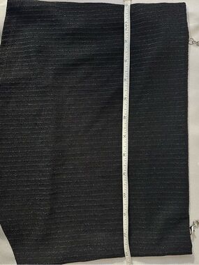 RoomMates Black Ribbed Glitter Bodycon Skirt with Chain Detail